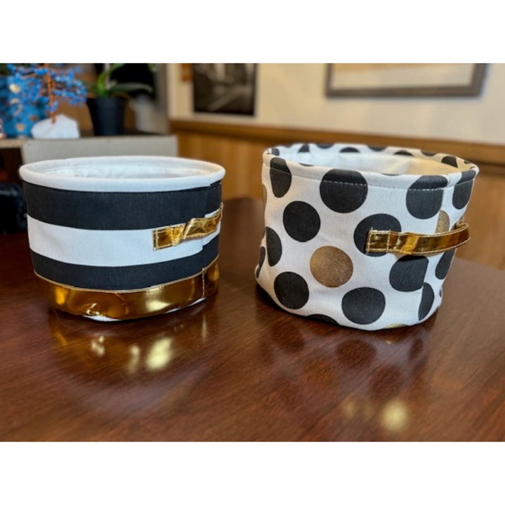 Cute Containers Black/Gold with Polka dots & stripes